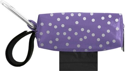 Doggie Walk Bags Purple Silver Dot Duffel Dog Poop Bag Holder & Bags, 12 count, slide 1 of 1