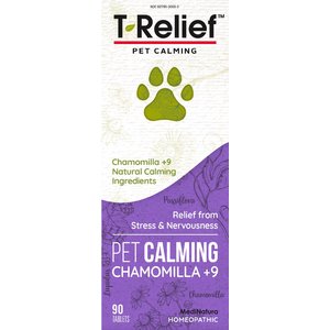 MediNatura T-Relief Chamomilla +9 Homeopathic Medicine for Anxiety for Dogs, Cats & Horses, 90 count