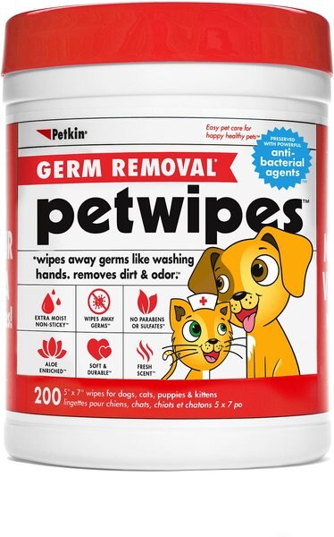 Petkin Petwipes Germ Removal Antibacterial Dog & Cat Wipes, 200 count slide 1 of 1