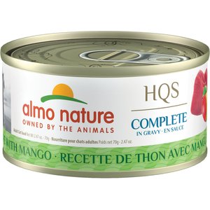 Almo Nature HQS Complete Tuna with Mango Wet Cat Food, 2.47-oz can, case of 12