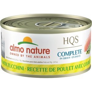 Almo Nature HQS Complete Chicken with Zucchini Wet Cat Food, 2.47-oz can, case of 12