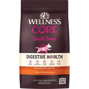 Wellness CORE Digestive Health Wholesome Grains Chicken & Brown Rice Recipe Small Breed Dry Dog Food, 4-lb bag