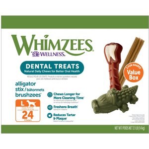 WHIMZEES Natural Dental Chews Large Breed Value Box Dog Treats, 24 count