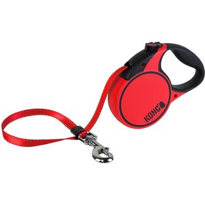 KONG Retractable Terrain Nylon Reflective Retractable Dog Leash, Red, Large: 16-ft long, 1/2-in wide