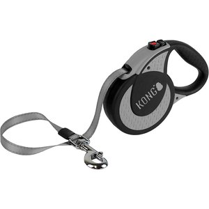 KONG Retractable Ultimate Reflective Retractable Dog Leash, Grey, X-Large: 16-ft long, 0.6-in wide