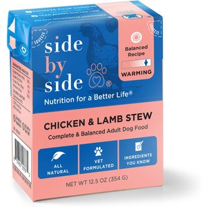 Side By Side Warming Complete & Balanced Chicken & Lamb Stew Wet Dog Food, 12.5-oz box
