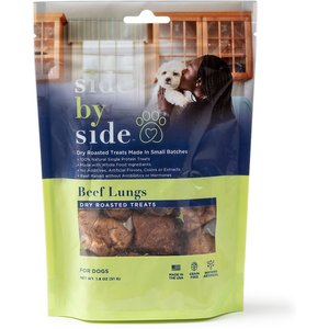 Side By Side Beef Lung Freeze Dried Dog Treats, 1.8-oz bag