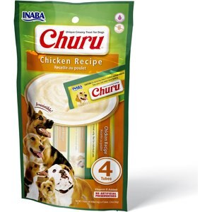 Inaba Churu Chicken Recipe Puree Grain-Free Lickable Dog Treat, 0.5-oz, pack of 4