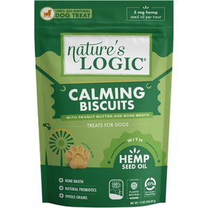 Nature's Logic Calming Biscuits With Peanut Butter & Bone Broth Dog Treats, 14-oz bag