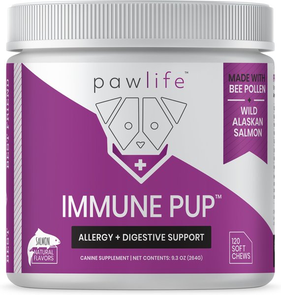 Pawlife Immune Pup Allergy + Digestive Support Salmon Flavor Soft Chews Dog Supplement, 120 count slide 1 of 7
