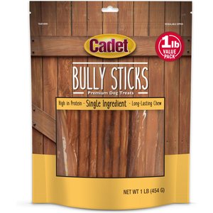 Cadet Real Beef Long Lasting Bully Sticks Dog Treats Value Pack, 16-oz