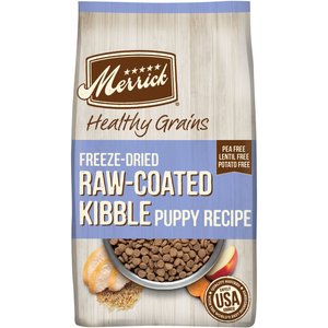 Merrick Healthy Grains Raw-Coated Kibble Puppy Recipe Freeze-Dried Dry Dog Food, 4-lb bag
