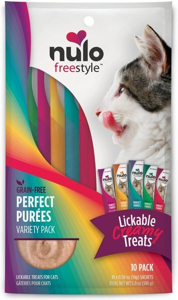 Nulo Freestyle Perfect Purees Variety Pack Grain-Free Lickable Cat Treats, 0.5-oz, pack of 10 slide 1 of 4