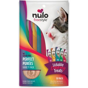 Nulo Freestyle Perfect Purees Variety Pack Grain-Free Lickable Cat Treats, 0.5-oz, pack of 10