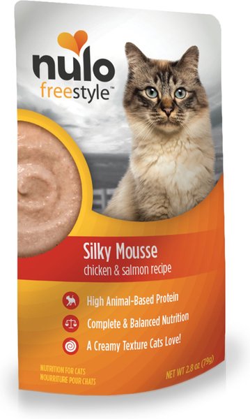 Nulo Freestyle Silky Mousse Chicken & Salmon Recipe Grain-Free Wet Cat Food, 2.8-oz, case of 24 slide 1 of 3
