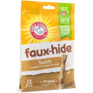 Arm & Hammer Faux-Hide Twists Original Chicken Flavor Dog Dental Chews, 12 count