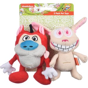 Fetch For Pets Nickelodeon Ren & Stimpy Squeaky Plush Dog Toys, 2 count