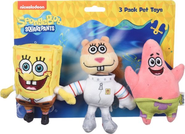 Fetch For Pets Patrick, SpongeBob & Sandy Squeaky Plush Dog Toys, 3 count slide 1 of 5