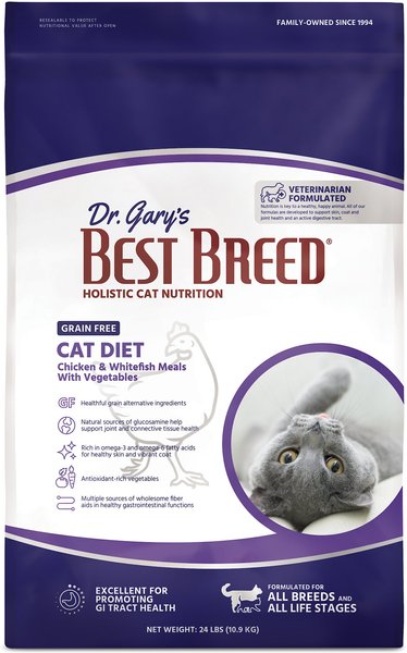 Dr. Gary's Best Breed All Life Stages Grain-Free Dry Cat Food, 24-lb bag slide 1 of 5