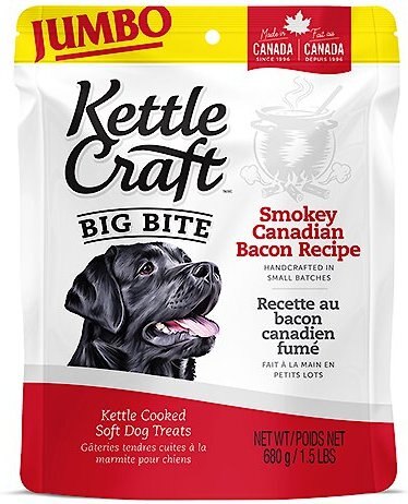 Kettle Craft Big Bite Smokey Canadian Bacon Recipe Dog Treats, 24-oz bag slide 1 of 2