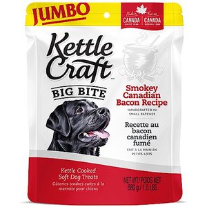Kettle Craft Big Bite Smokey Canadian Bacon Recipe Dog Treats, 24-oz bag