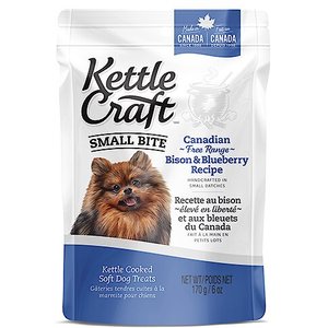 Kettle Craft Big Bite Canadian Free Range Bison & Blueberry Recipe Dog Treats, 6-oz bag