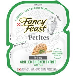 Fancy Feast Petites In Gravy Grilled Chicken with Rice Entree Wet Cat Food, 2.8-oz, case of 12
