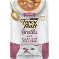 Fancy Feast Broths Seafood Bisque & Accents of Real Crab Grain-Free Cat Food Topper, 1.4-oz, case of 16