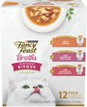 Fancy Feast Broths Seafood Bisque Collection Variety Pack Grain-Free Cat Food Topper, 1.4-oz pouch, case of...