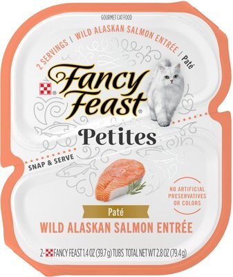 Fancy Feast Petites Pate Wild Alaskan Salmon Entrée Wet Cat Food, 2.8-oz, case of 12, slide 1 of 1