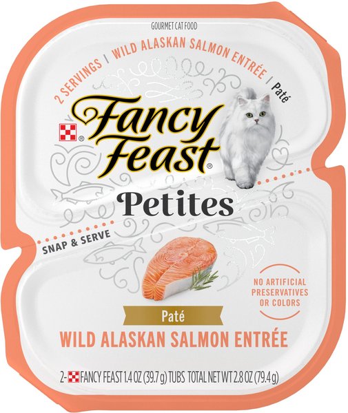 Fancy Feast Petites Pate Wild Alaskan Salmon Entrée Wet Cat Food, 2.8-oz, case of 12 slide 1 of 8