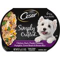 Cesar Simply Crafted Chicken, Duck, Purple Potatoes, Pumpkin, Green Beans & Brown Rice Wet Dog Food Meal Topper, 1.3-oz tray, case of 10