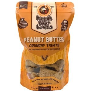 Doggie Beer Bones Peanut Butter Crunchy Dog Treats, 8-oz bag