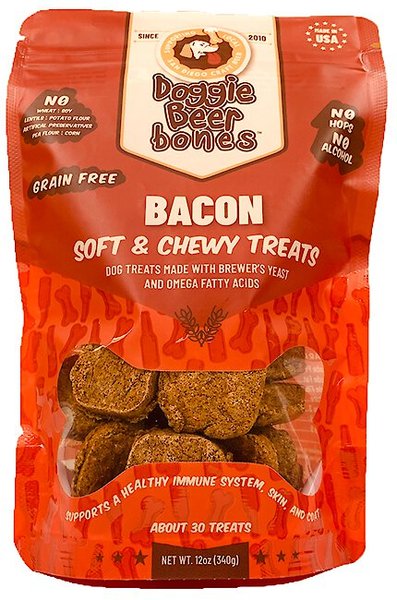 Doggie Beer Bones Bacon Soft & Chewy Grain-Free Dog Treats, 12-oz bag slide 1 of 4