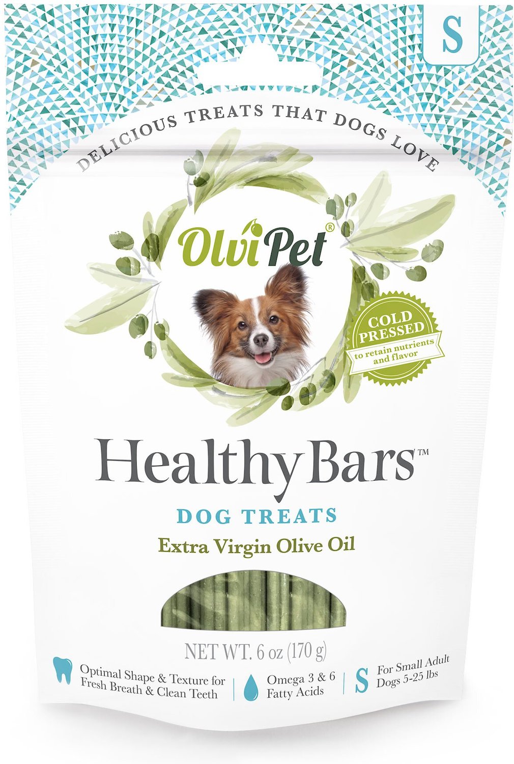 OLVIPET Healthy Bars Extra Virgin Olive Oil Small Breed Dog Treats, 6