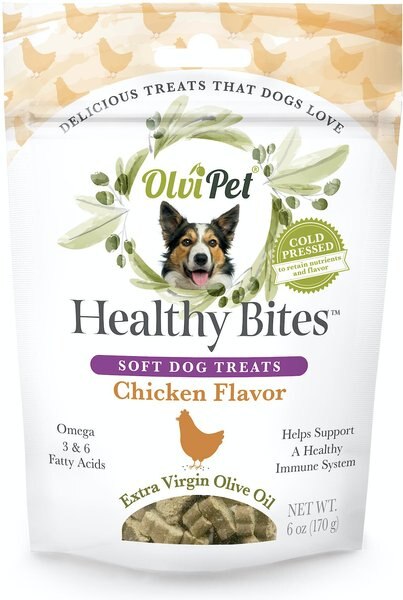 OlviPet Healthy Bites Chicken Flavor Soft Dog Treats, 6-oz bag slide 1 of 2