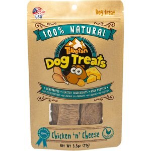 Tibetan Dog Treats Chicken 'n' Cheese Grain-Free Dehydrated Dog Treats, 3.5-oz pouch