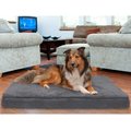 FurHaven Terry Deluxe Memory Foam Pillow Cat & Dog Bed w/Removable Cover, Gray, Jumbo