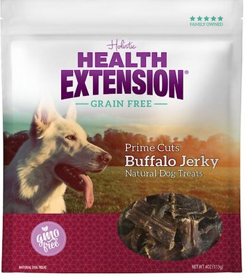 Health Extension Buffalo Jerky Grain-Free Dog Treats, 3.5-oz bag, slide 1 of 1