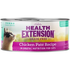 Health Extension Chicken Pate Grain-Free Wet Cat Food, 2.8-oz can, case of 24