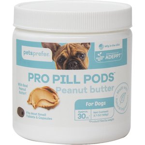 PetsPrefer Pro Pill Pods Small Peanut Butter Chicken Flavor Soft Chew Dog Treats, 30 count