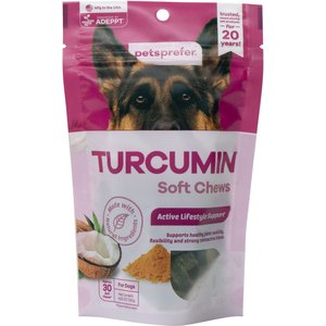 PetsPrefer TurCumin Immune Support Pork Flavor Soft Chew Dog Supplement, 30 count