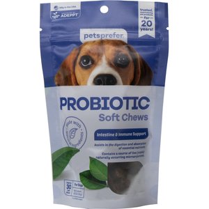 PetsPrefer Probiotic Digestive Health Pork Flavor Soft Chew Dog Supplement, 30 count