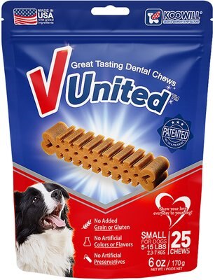 Koowill V United Great Tasting Dental Chews Small Breed Grain-Free Dog Treats, slide 1 of 1