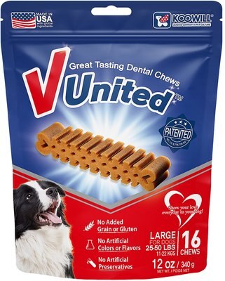 Koowill V United Great Tasting Dental Chews Large Breed Grain-Free Dog Treats, slide 1 of 1