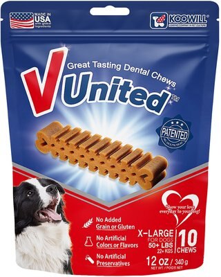 Koowill V United Great Tasting Dental Chews X-Large Breed Grain-Free Dog Treats, slide 1 of 1