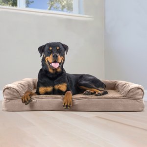 FurHaven Plush & Suede Orthopedic Sofa Cat & Dog Bed w/ Removable Cover, Almondine, Jumbo