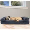 FurHaven Quilted Bolster Cat & Dog Bed w/ Removable Cover, Iron Gray, Medium