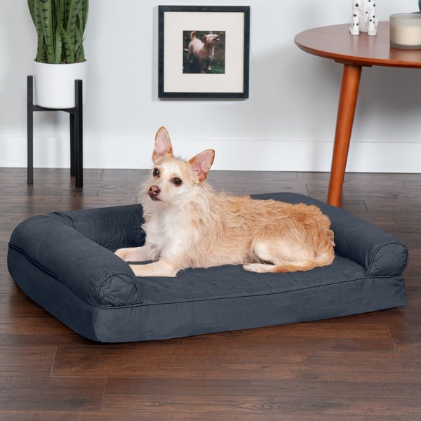 FurHaven Quilted Orthopedic Sofa Cat & Dog Bed w/ Removable Cover, Iron Gray, Medium slide 1 of 10