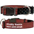 Buckle-Down Polyester Personalized Dog Collar, Vintage US Flag, Medium